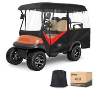 10L0L Caja de carrito de golf para 4 pasajeros, ajuste de techo de 86 pulgadas, cubierta universal para carrito de golf Yamaha Club Car EZGO, cubierta impermeable de lluvia 600D, panel de luz trasera