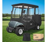 10L0L Carro de golf impermeable para 2 pasajeros Yamaha G14 G22 G29 Drive2 2 2 plazas con parabrisas enrollable, ventana transparente de 4 lados, negro/transparente