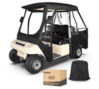 10L0L Carro de golf para 4 pasajeros para coche club DS 2+2, cubierta de lluvia transparente de 4 lados, para todo tipo de clima, impermeable, resistente al viento y a la nieve