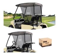 10L0L Cubierta de parasol para carrito de golf de 2 pasajeros para EZGO TXT RXV y Club Car DS Precedent Tempo - Cubierta plegable de protección UV, diseño de bloqueo de calor, color negro