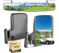 10L0L Espejo lateral plegable para carrito de golf y espejo retrovisor universal para Yamaha Club Car EZGO, paquete combinado de espejos panorámicos extra anchos