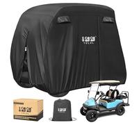 10L0L Funda para Carrito de Golf para Yamaha/EZGO/Club Car 4 pasajeros, Carcasa de poliéster Resistente al Agua 400D con 3 Puertas con Cremallera, Resistente al Viento, Color Negro