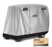 10L0L Funda universal para carrito de golf de 2 a 4 pasajeros para Yamaha, EZGO, Club Car, impermeable, resistente al sol y duradera, color blanco plateado