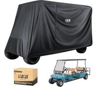 10L0L Funda universal para carrito de golf de 6 (4+2) pasajeros para Yamaha EZGO Club, resistente, 600D, impermeable, resistente al viento, con 3 cremalleras (negro)