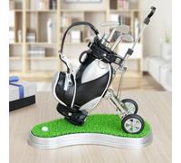 10l0l Golf bolígrafos con bolsa de Golf soporte, novedad regalos con 3 piezas Aluminio bolígrafo oficina escritorio soporte para bolsa de palos de golf para hombre día del padre, Golf recuerdos regalo