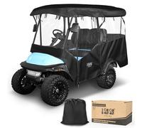 10L0L Golf Cart Cubierta Universal para Carrito de Golf de 4 Lados, Color Negro, para Coche, EZGO, RXV, TXT, Yamaha, Cubierta de Lluvia, Techo de 220 cm