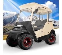 10L0L Golf Cart Driving Enclosure for 2 Pasajeros Club Car Precedent, 600D Deluxe Heavy Duty Oxford Cloth Waterproof Windproof Golf Cart Rain Cover (Negro/Beige)
