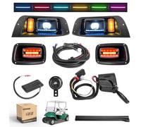 10L0L Kit de luces traseras para carrito de golf EZGO TXT 12V-48V 1996-2013, con luz de circulación diurna RGB de luz baja y alta, luz de freno, luz de peligro