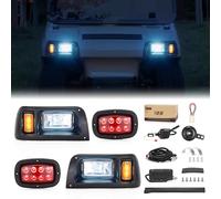 10L0L Kit de luz para carrito de golf (12 V-48 V) con kit de luz definitiva compatible con Club Car DS G&E Todos los modelos con luz LED principal, luces traseras, señales de giro, luces de freno