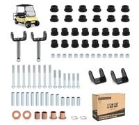 10L0L Kit de reparación de extremo delantero y trasero para carrito de golf para modelos de gas y eléctricos de 1992 en adelante con pasadores de reyes/bujes de brazo Delta A/bujes de resorte de hoja