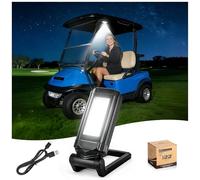 10L0L Luz magnética para carrito de golf, luz LED recargable con rotación de 360°, 7 modos, banco de energía, puerto tipo C, lámpara de trabajo portátil para camping, caza, emergencia