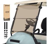 10L0L Parabrisas para carrito de golf para Club Car Precedent 2004 en adelante, Tempo, 2017 en adelante, parabrisas plegable transparente/tintado, anti-UV, resistente a los impactos, vista HD, 37.5