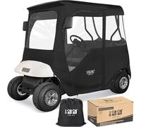 10L0L Recinto de conducción de Lujo para Carrito de Golf para 2 pasajeros, Compatible con cochecitos de Golf EZGO TXT RXV, 600D, Impermeable, portátil, para Conducir, Negro/Transparente, 59 Pulgadas