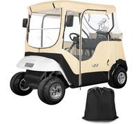 10L0L Recinto para carrito de golf EZGO TXT RXV, impermeable, portátil, manejable, cubierta de lluvia para carrito de golf, cubierta de viaje de 4 lados, color beige