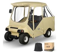 10L0L Recinto para carrito de golf para 4 pasajeros, cubierta de lluvia para conducir (techo corto de 56 a 59 pulgadas con banco) para Club Car DS, resistente al viento, impermeable, portátil, ventana