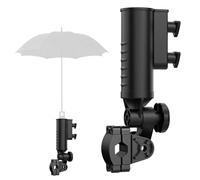 10L0L Soporte universal para sombrilla de carrito de golf resistente, Base de aleación de aluminio Golf carro paraguas abrazadera de soporte sólo se ajusta a los marcos de 0,7-1,3 pulgadas de diámetro