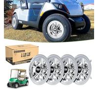 10L0L Tapacubos para carrito de golf, fáciles de instalar, resistentes, de 8 pulgadas, universales, de lujo, para Yamaha Club Car EZGO y otros carritos de golf (juego de 4)
