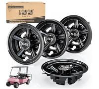 10L0L Tapacubos para carrito de golf, para Yamaha, EZGO, Club Car, instalación a presión de 8 pulgadas, color negro, juego de 4