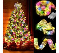 10M 100 LED Cinta Luminosa de Navidad,Luces la cinta del árbol Navidad,Luces cadena cinta de Navidad,Luces Navidad Exterior,De Iluminación para Interiores y Exteriores Jardín,Navidad,Patio,Fiestas