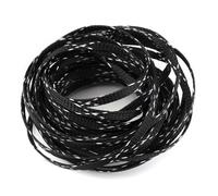 10M 10mm Expandable Cable Sleeve Nylon Braided Sleeving Mesh Shock Wire Wrap Gland Sheath Protecting(Black White)