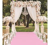 10m 20m 30m Corredor de boda alfombra rosa antideslizante poliéster 2 mm para iglesia fiesta playa
