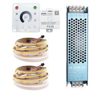 10M 24V WS2811 COB Fluye Agua Fluida Blanco Natural Carreras de Caballos Luces de Tira LED direccionables 360LEDs/M Banda flexible con controlador SP636E RC1 4Zone Remote 24V 200W Fuente de