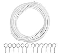10M Alambre de Cortina Cuerdas Cortinas Accesorios para Cortinas Alambre para Cortinas,Cable para Cortinas con 10 Ganchos y 10 Ojos para Barras de Cortina de Red
