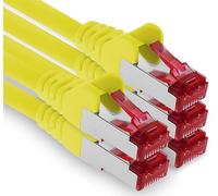 10m - amarillo - 5 piezas - CAT.6 Ethernet LAN cable de red SET 1000 Mbit/s Patchkabel CAT.6 S-FTP PIMF compatible con CAT5 CAT6a CAT7 CAT8