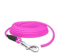 10m Arrastrar Perros Correa, Correa de Perro Impermeable Redonda Correa sin Lazo, Seguro Libre de Correr Correa de adiestramiento de Color Rosa, hasta 35kg