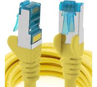 10m Cable de Red, Cable Ethernet y LAN SFTP PIMF Cat6a - transmite hasta 10 Gigabit por Segundo y es Adecuado para switches, routers, módems con Entrada RJ45, amarillo - 1 pieza
