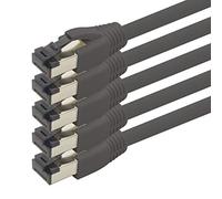 10m Cable de red Cat 8 Cable CAT8 negro - 5 piezas Cat.8 Lan 2000 Mhz 40 Gbit s 40GBase-T cable de conexión Ethernet cable LSZH - 5 x 10m negro