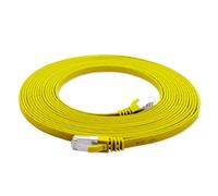 10m - CAT7 cable de red plano amarillo - 1 pieza 10 Gbit/s Cables de red Gigabit LAN piso flaco cable Patch compatible con compatible con CAT5 CAT6 CAT7 CAT8 Cat8 cinta Lan cable