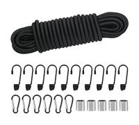 10m De Cuerda Elástica Segura, 8mm Cuerdas Elásticas Y Fijaciones,10 De Ganchos Elásticos, 10 Ganchos De Plástico para Cuerda Elástica,10 Cierres Elásticos De Plástico Lonas, Portaequipajes (8mm)