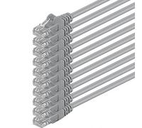 10m - gris - 10 piezas - Cable de red Ethernet con conectores RJ45 CAT6 CAT 6 Cat.6 1000 Mbit/s