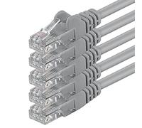 10m - gris - 5 piezas - Cable de red Ethernet con conectores RJ45 CAT6 CAT 6 Cat.6 1000 Mbit/s