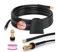 10M - Juego de Manguera Desatascador de Tuberías a Presión para K2, K3, K4, K5, K6, K7, 180 bar, 60 °C, incluye Bolsa, Boquillas Rígidas, Limpiador de Desagüe, Manguera de Desagüe