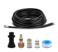 10M Manguera Desboca Canalización para Karcher,Kit de limpieza de la manguera de drenaje del limpiador de alta presión con boquilla de chorro y boquilla de chorro giratorio para Karcher K2-K7 Series y