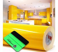 10m Oracal 621 Brillo 021 Amarillo Lámina para Plóter + Raspador Adhesiva