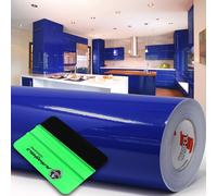 Finest Folia Lámina decorativa para plóter (10 m x 63 cm, con rasqueta, brillante o mate, para muebles de cocina, color azul real