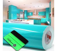 10m Oracal 621 Brillo 054 Turquesa Plotter Lámina + Rasqueta Lámina Adhesiva ...