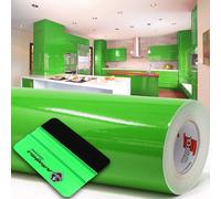 10m Oracal 621 Brillo 064 Amarillo Verde Lámina Plotter + Rasqueta Lámina Adh...