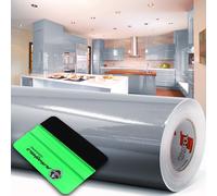 10m Oracal 621 Brillo 072 Gris Claro Lámina Plotter + Rasqueta Lámina Adhesiv...