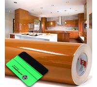 10m Oracal 621 Brillo 083 Marrón Avellana Lámina Plotter + Rasqueta Lámina Ad...