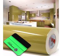 10m Oracal 621 Brillo 091 Oro Metálico Plotter Lámina + Rasqueta Lámina Adhes...