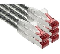 10m - transparente - 5 piezas - CAT.6 Ethernet LAN cable de red SET 1000 Mbit/s Patchkabel CAT.6 S-FTP PIMF compatible con CAT5 CAT6a CAT7 CAT8