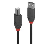 LINDY - Cable USB a USB 2.0 A/B, Anthra Line 10 Metros, Transferencia de Datos a 480 Mbps | Compatible con Televisor, Monitor, Tablet, Portátil | 10 Años de Garantía