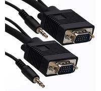 10m VGA / Svga HD15 TV Video Cable Con Incorporado 3.5mm Jack Audio [006580]