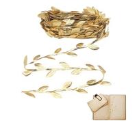 10m Vides Artificial Hojas Simulación Guirnaldas, Cinta de Hojas de Oro Artificiales Enredadera Dorada Decorada Hiedra Artificial Guirnalda Bodas Navidad Decoración del Hogar Dorado Adorno de Cinta