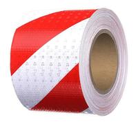 10m X 10cm Cinta Reflectante Adhesiva Roja y Blanca,Cinta de Seguridad Autoadhesiva,Advertencia Cinta Reflectante Impermeable,Cinta de Advertencia de Peligro,Seguridad Rojo Blanco Cinta para Exteriore