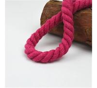 10Meters 3 Shares Twisted Cotton Cords 10mm DIY Craft Decoration Rope Cord For Bag Drawstring Belt 20 Colors(Rose Red)